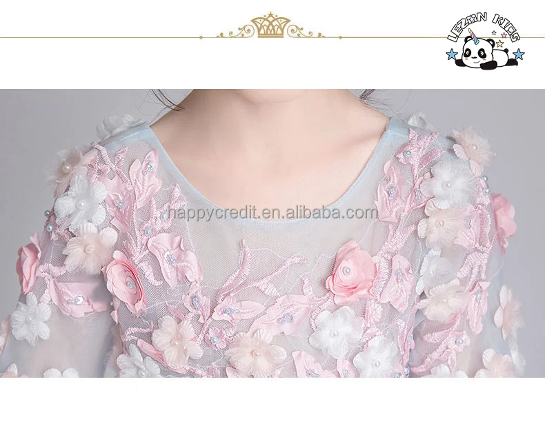 LEZONKIDS - Saia de Princesa para Menina, Novo Vestido Infantil de Verão com Fio de Flor, Conjunto de Desempenho Maxi Dress